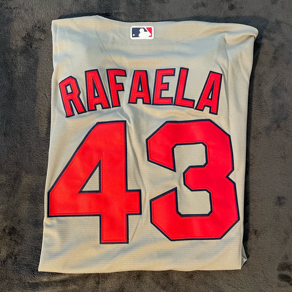 Men's Ceddanne Rafaela #43 Boston Red Sox Grey Elite Road Replica Jersey